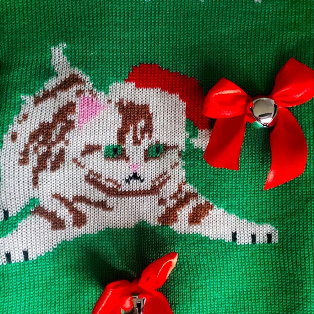 Tipsyelves Kitty Christmas Sweater, S